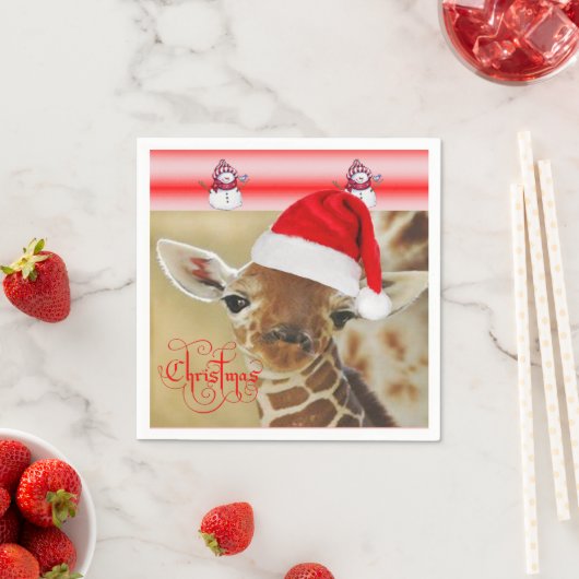 Kerstpapier Napkins-Giraffe Servet (Insitu)