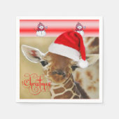 Kerstpapier Napkins-Giraffe Servet (Voorkant)