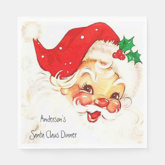 Kerstpapier Napkins,  kerstman Napkins Servet (Voorkant)