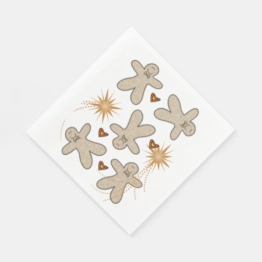 Kerstpapier Napkins, Merry Gingerbrood Man Servet (Hoek)