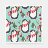 Kerstpapier Napkins, Penguin Servet (Voorkant)