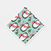 Kerstpapier Napkins, Penguin Servet (Hoek)
