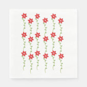 Kerstpapier Napkins, Poinsettia Servet (Voorkant)
