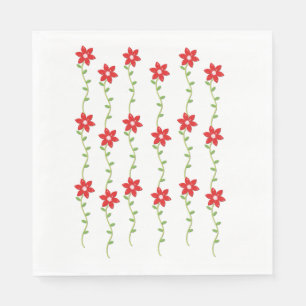 Kerstpapier Napkins, Poinsettia Servet