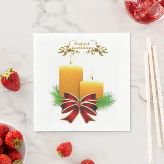 Kerstpapier Napkins, Prettige feestdagen Servet (Insitu)