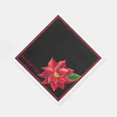 Kerstpapier Napkins Red Poinsettia Servet (Hoek)