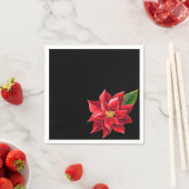 Kerstpapier Napkins Red Poinsettia Servet (Insitu)