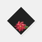 Kerstpapier Napkins Red Poinsettia Servet (Hoek)