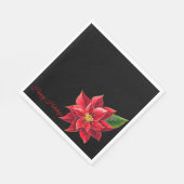 Kerstpapier Napkins Red Poinsettia Servet (Hoek)