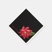 Kerstpapier Napkins Red Poinsettia Servet (Hoek)
