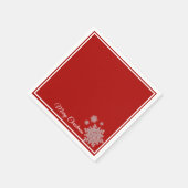 kerstpapier Napkins Red Snowflakes Servet (Hoek)