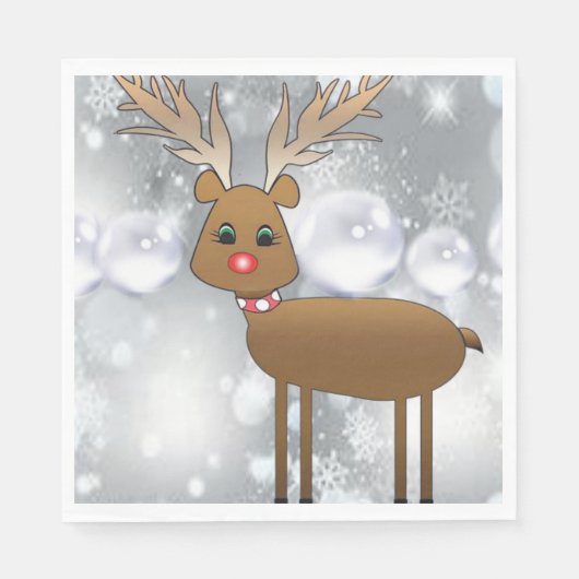 Kerstpapier Napkins, rendierpapier Servet (Voorkant)