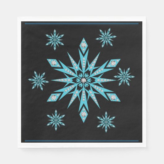 Kerstpapier Napkins, Snowflake Servet (Voorkant)