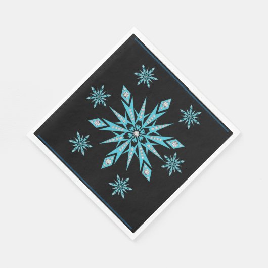 Kerstpapier Napkins, Snowflake Servet (Hoek)