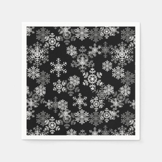 kerstpapier Napkins-Snowflakes Servetten (Voorkant)