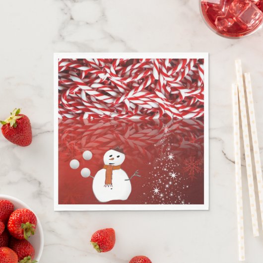 Kerstpapier Napkins, Snowman Servet (Insitu)