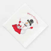 Kerstpapier Napkins-Snowman Servet (Hoek)