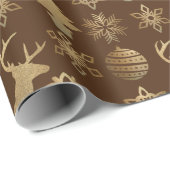 kerstpapier - Noords goud Cadeaupapier (Rol Hoek)