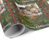 kerstpapier, pine kloon, voeg een foto toe. cadeaupapier (Rol Hoek)