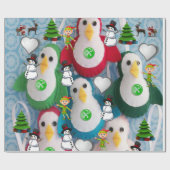kerstpapier pinguïn cadeaupapier (Vlak)