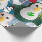 kerstpapier pinguïn cadeaupapier (Hoek)