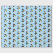kerstpapier — pinguïn cadeaupapier (Vlak)
