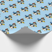 kerstpapier — pinguïn cadeaupapier (Hoek)