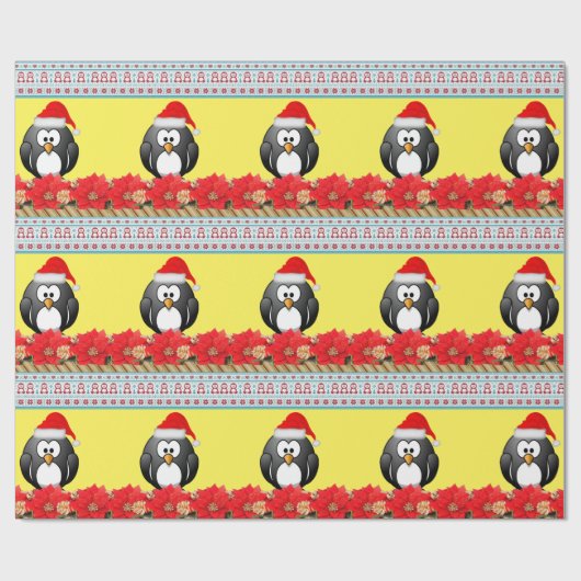 kerstpapier pinguïn cadeaupapier (Vlak)