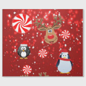 kerstpapier pinguïn cadeaupapier (Vlak)