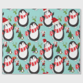 kerstpapier pinguïn cadeaupapier (Vlak)