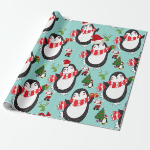 kerstpapier pinguïn cadeaupapier
