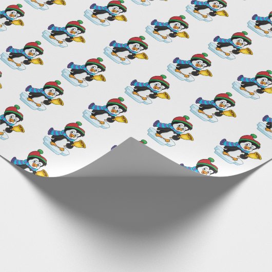kerstpapier — pinguïn cadeaupapier (Hoek)