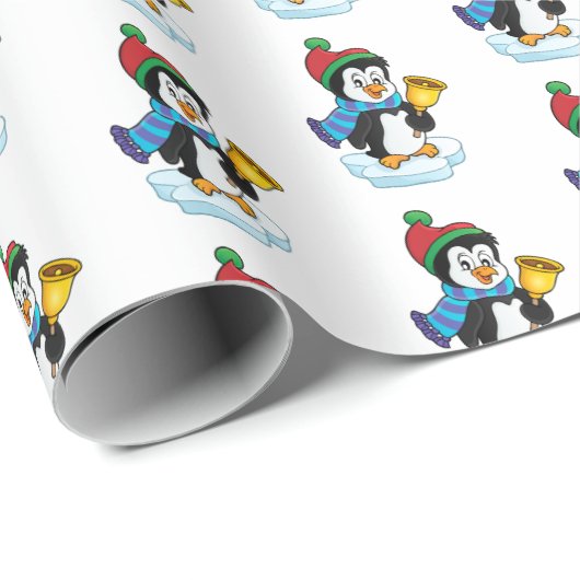 kerstpapier — pinguïn cadeaupapier (Rol Hoek)