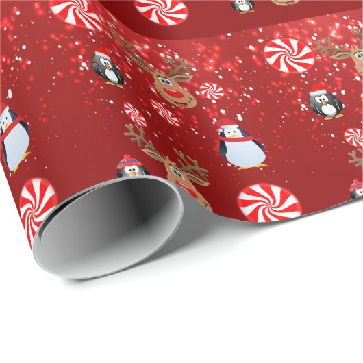 kerstpapier pinguïn cadeaupapier (Rol Hoek)