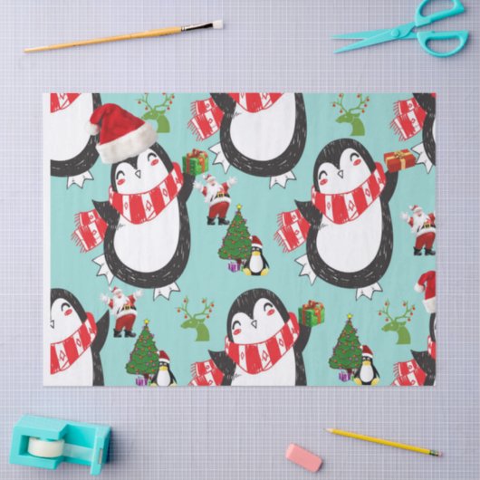 kerstpapier, pinguïn tissuepapier (Craft)