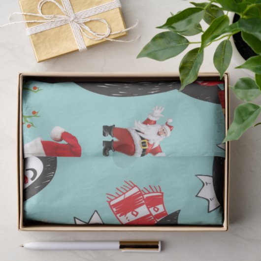 kerstpapier, pinguïn tissuepapier (Geschenk)