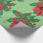 kerstpapier : POINSETTIAS Cadeaupapier (Hoek)