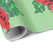 kerstpapier : POINSETTIAS Cadeaupapier (Rol Hoek)