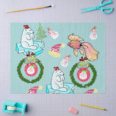kerstpapier poly Beer vis Snowman Tissuepapier (Craft)