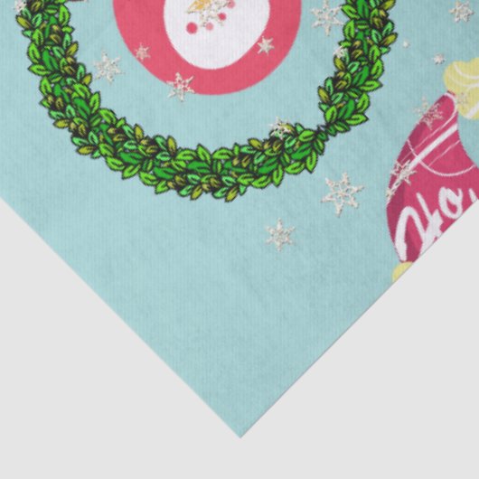 kerstpapier poly Beer vis Snowman Tissuepapier (Detail)