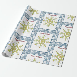 kerstpapier Prettige feestdagen sneeuwvlokken Cadeaupapier