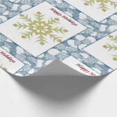 kerstpapier Prettige feestdagen sneeuwvlokken Cadeaupapier (Hoek)