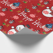 kerstpapier Prettige feestdagen Snowman Cadeaupapier (Hoek)