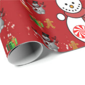 kerstpapier Prettige feestdagen Snowman Cadeaupapier (Rol Hoek)