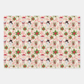 kerstpapier Reindeer Snowman Santa Wrapping Paper (Voorkant 2)