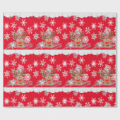 kerstpapier rendierrood cadeaupapier (Vlak)