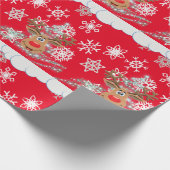 kerstpapier rendierrood cadeaupapier (Hoek)