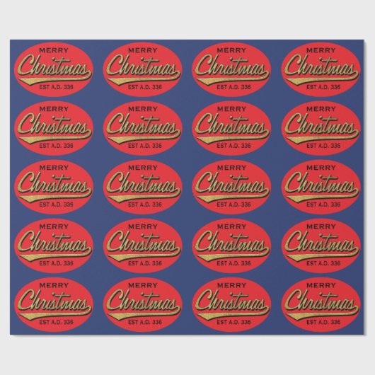 kerstpapier "Retro Merry Kerstmis" Cadeaupapier (Vlak)
