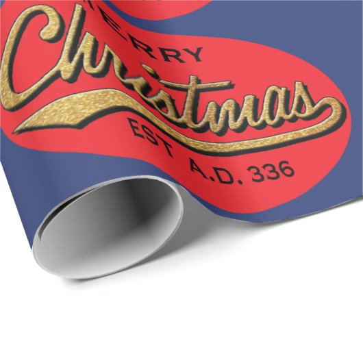 kerstpapier "Retro Merry Kerstmis" Cadeaupapier (Rol Hoek)