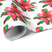 Kerstpapier Rode bromeliades Cadeaupapier (Rol Hoek)